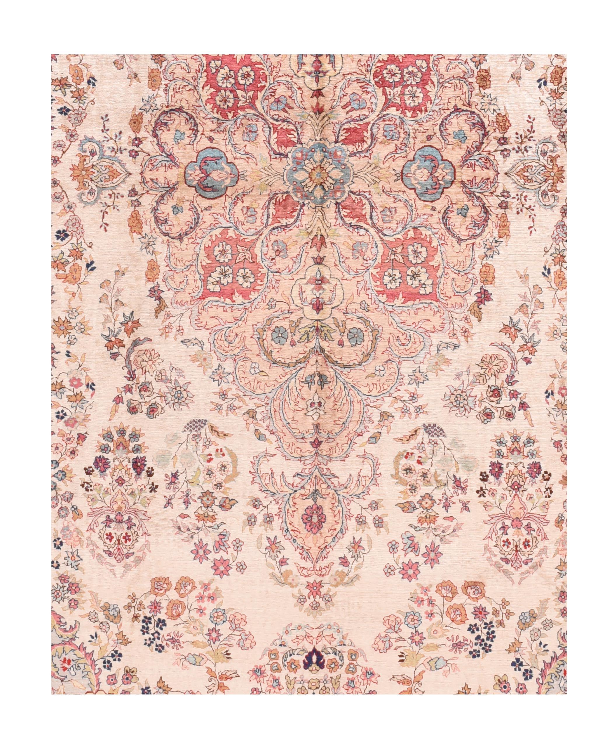 Turkish Vintage Ivory Herekeh Rug For Sale