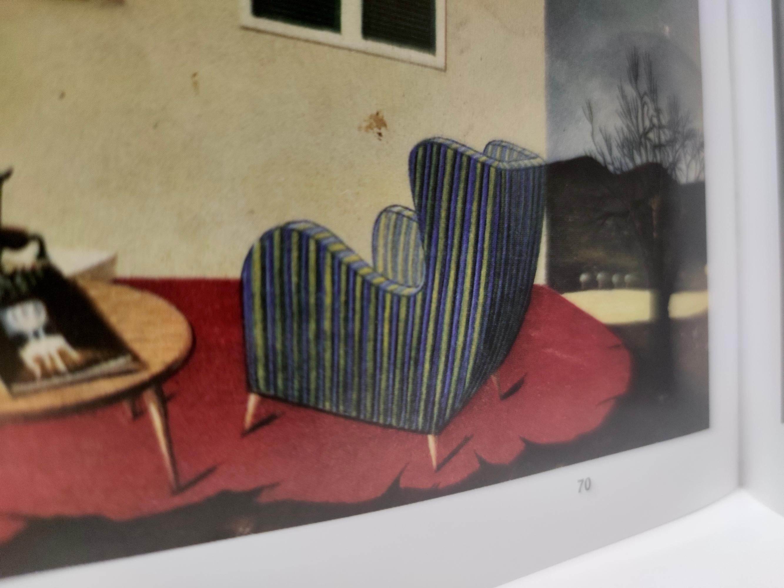 Elfenbeinfarbener Vintage-Loungesessel im Stil von Gio Ponti, Italien im Angebot 5