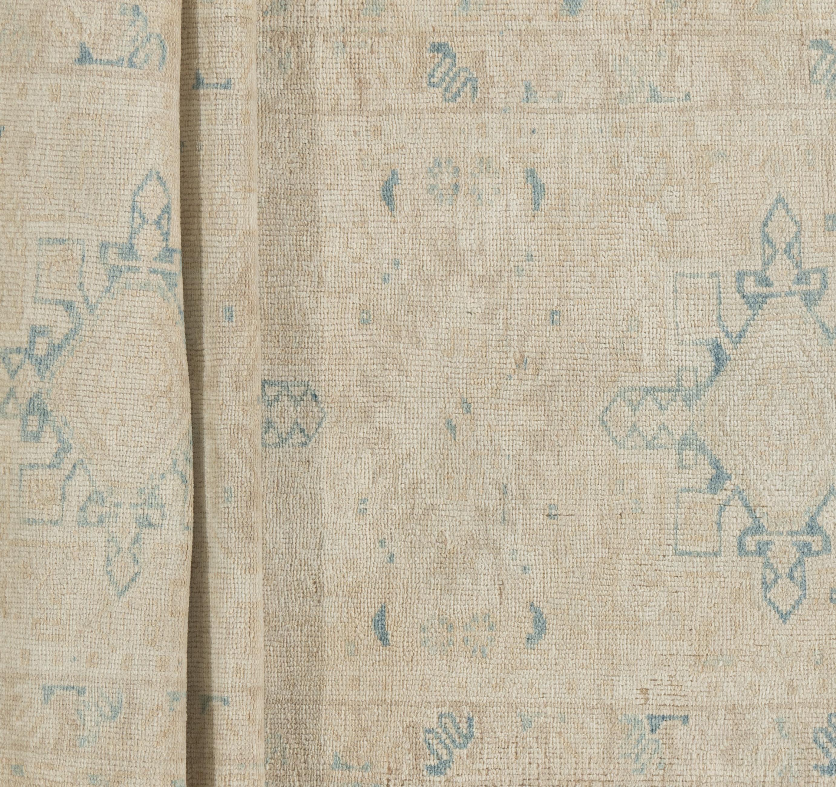 2'6 X 7'11. As perpetually fashionable as they are collectible, traditional Heriz rugs are skillfully woven in emphatic geometric designs. This rug has a character all its own with soft colors giving a feeling of relaxation and will become a natural