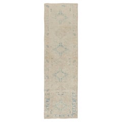 Vintage Ivory Persian Heriz Runner 2'6 X 7'11