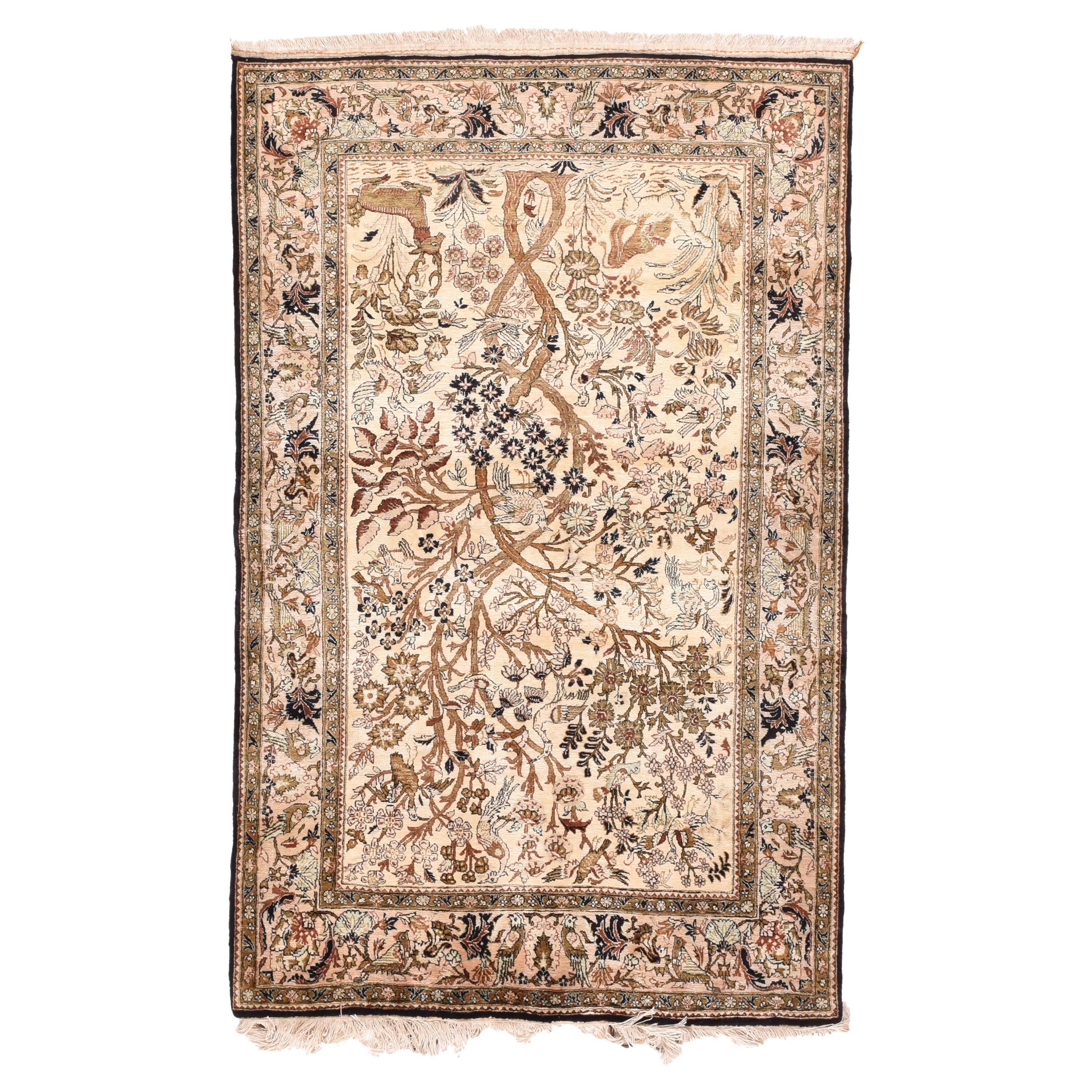 Fine Persian Qum Rug For Sale at 1stDibs