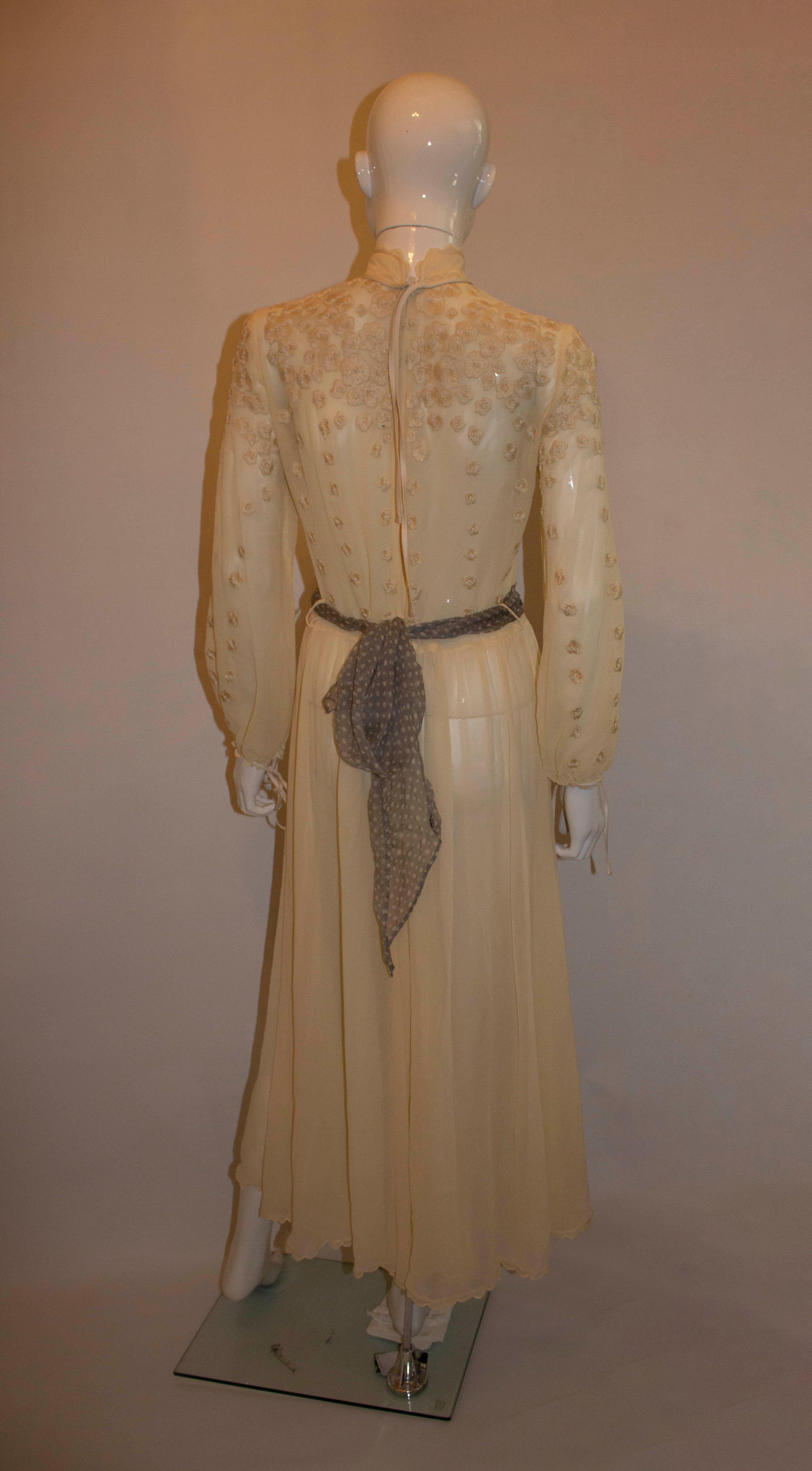 Vintage Ivory Silk Couture Evening Gown  / Wedding Dress 2