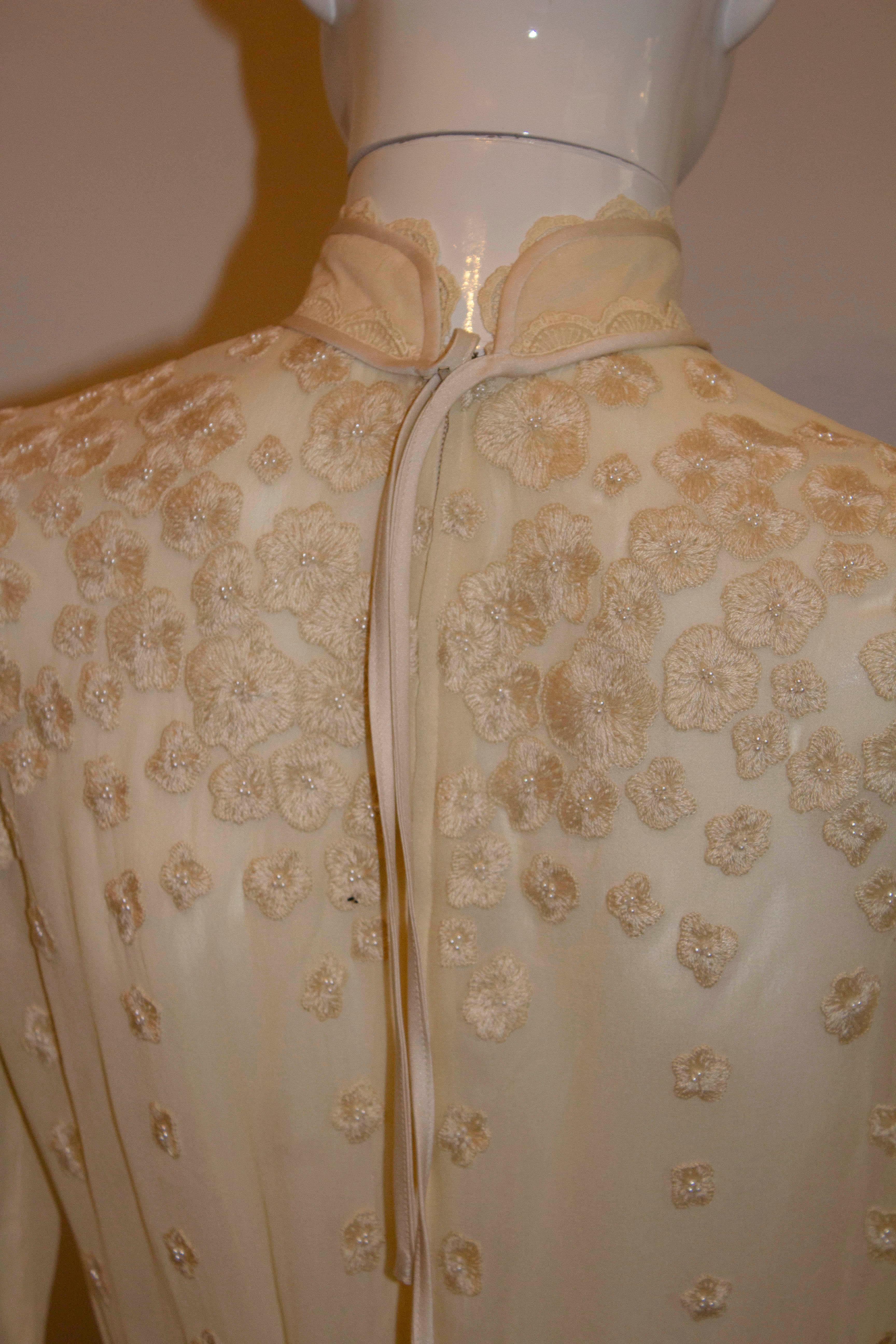 Vintage Ivory Silk Couture Evening Gown  / Wedding Dress 3
