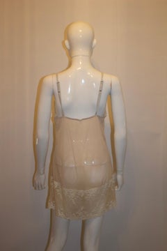 Vintage Ivory Slip with White Embroidery