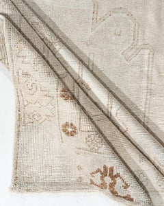 Vintage Ivory Subdued Turkish Oushak Runner Rug 4'2 X 11'8