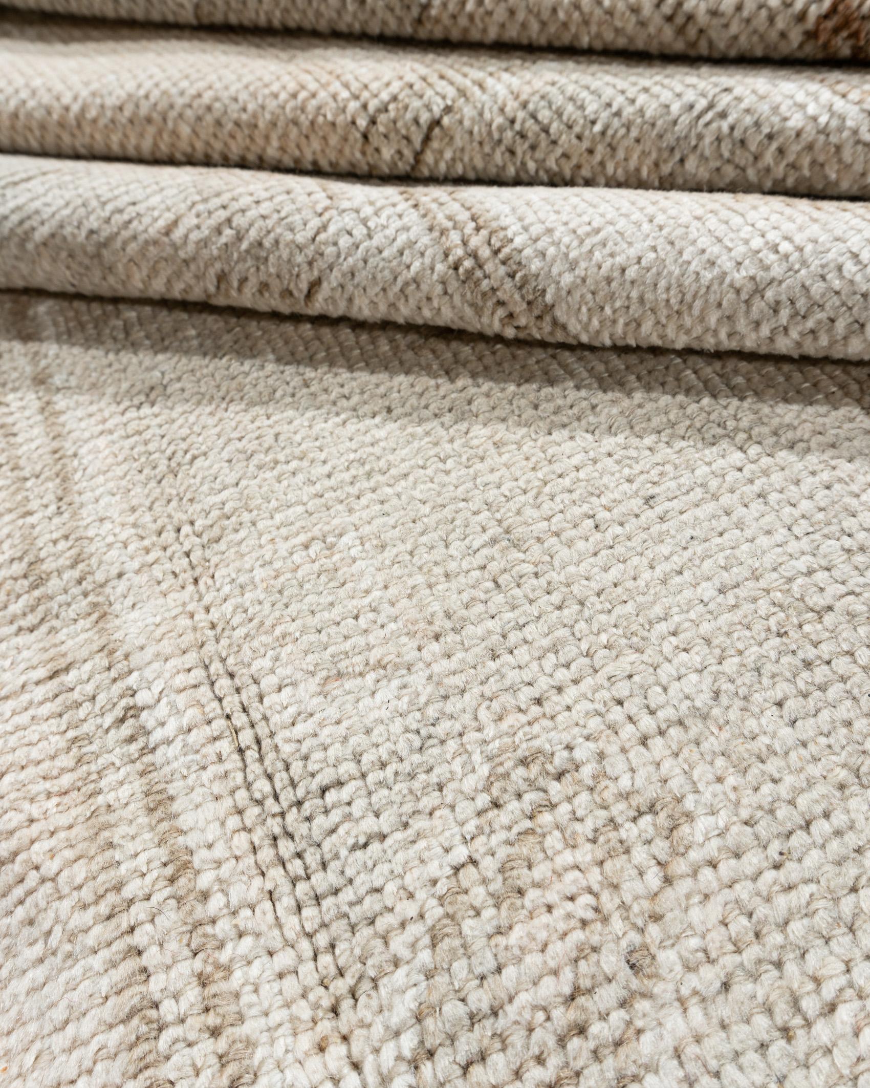 Vintage Elfenbein gedämpft türkischen Oushak Läufer Teppich 4'2 X 11'8 (Türkisch) im Angebot