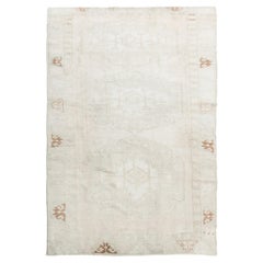 Vintage Ivory Subdued Turkish Oushak Runner Rug 4'2 X 11'8