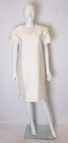 Vintage Ivory Raw Silk Shift Dress