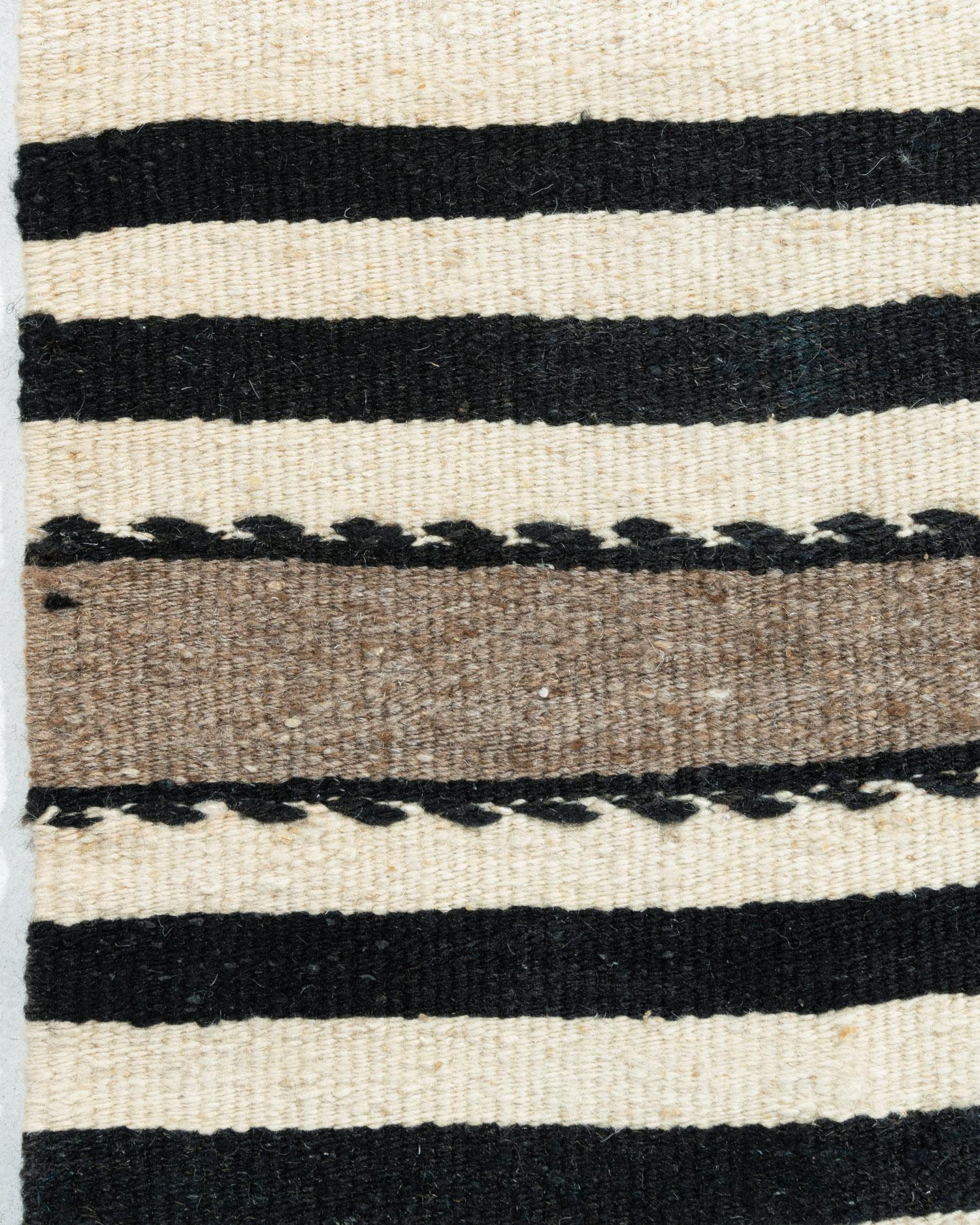 Vintage Ivory Turkish Kilim Runner Area Rugs 4'4 x 13'11 For Sale 1