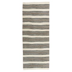 Vintage Ivory Turkish Kilim Runner Area Rugs 4'4 x 13'11