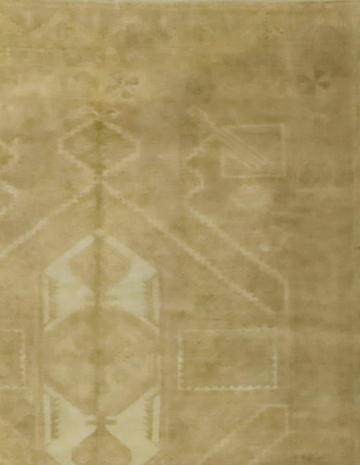 Tapis Oushak Turc Vintage Ivoire Runner 5' X 11'3 en vente 1