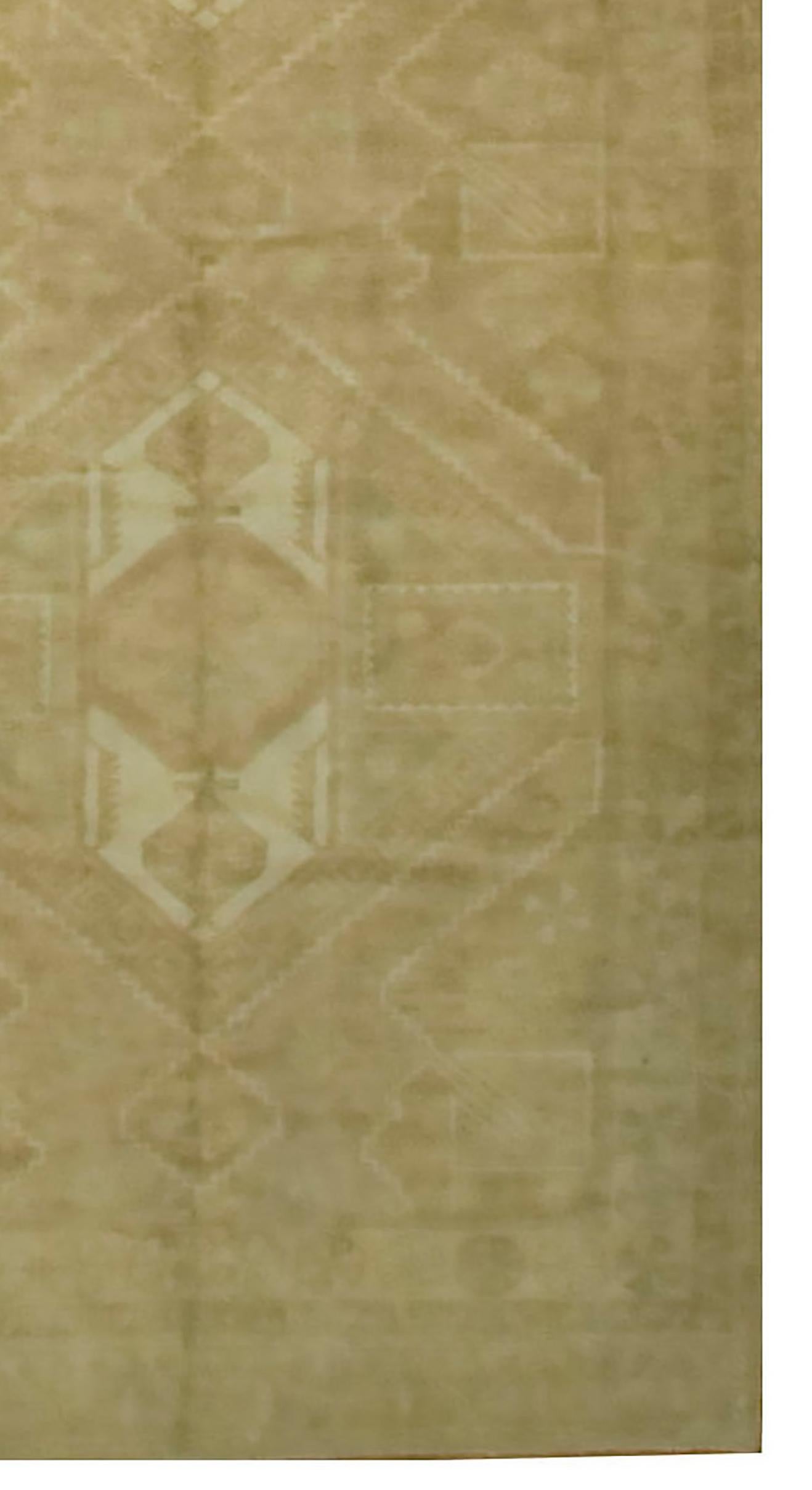 Tapis Oushak Turc Vintage Ivoire Runner 5' X 11'3 en vente 2