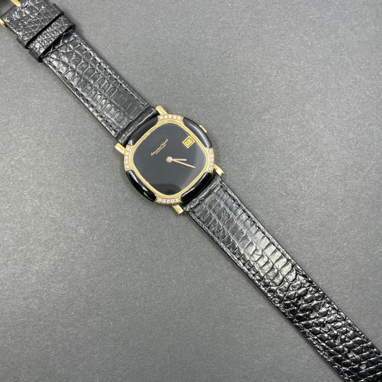 Orologio automatico d'epoca IWC con cassa a cuscino in oro 18k e diamanti 36mm - 3278 in vendita 3