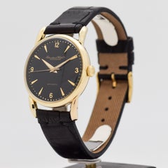 Vintage IWC Automatic 18 Karat Yellow Gold Watch with a Black Dial, 1951