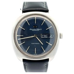 Vintage IWC Electronic 12j Tuning Fork Day Date 37mm Steel Watch Caliber 160