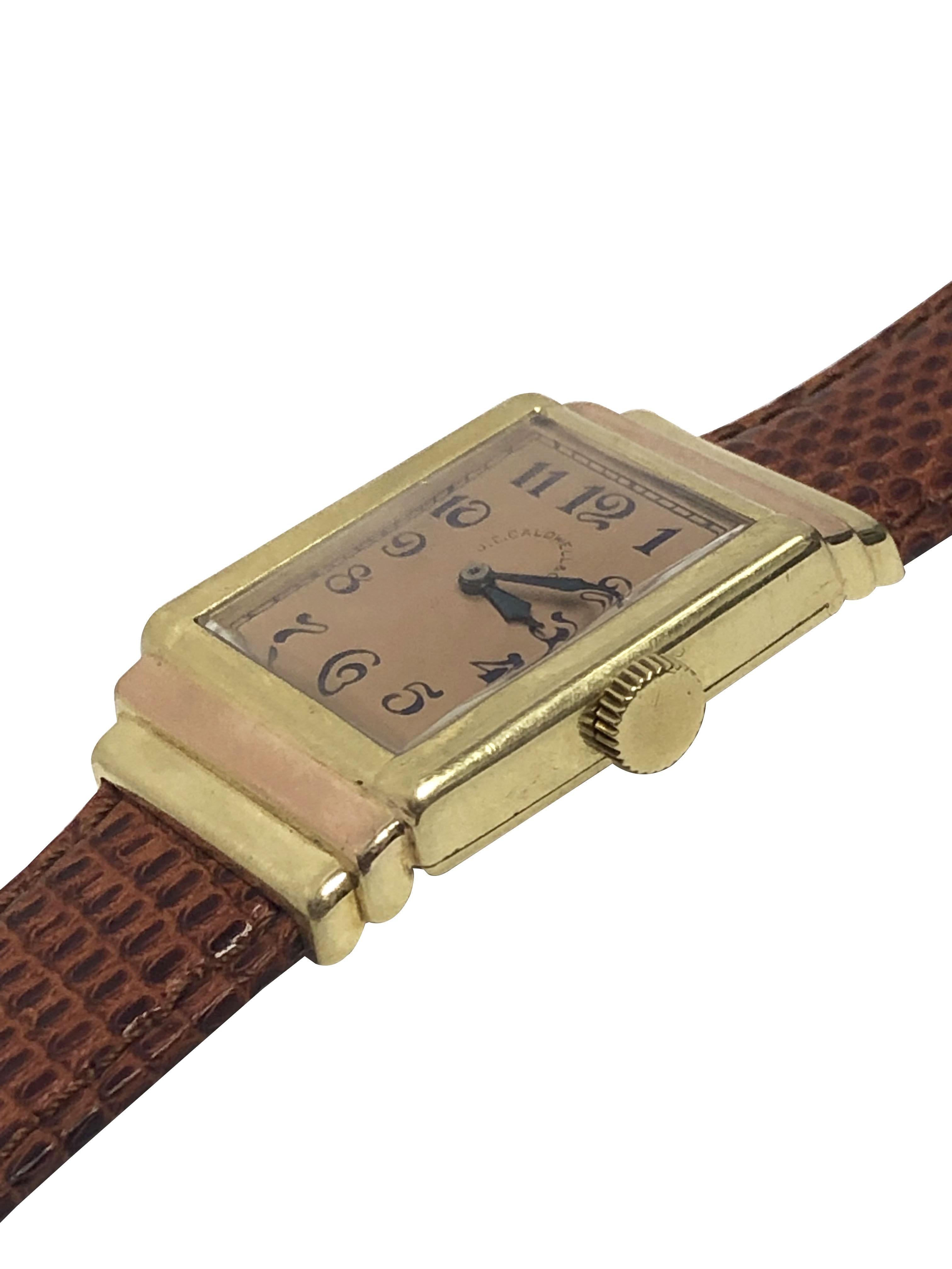 Vintage I.W.C. pour J.E. Montre-bracelet mécanique Greene & Greene Greene en vente 1