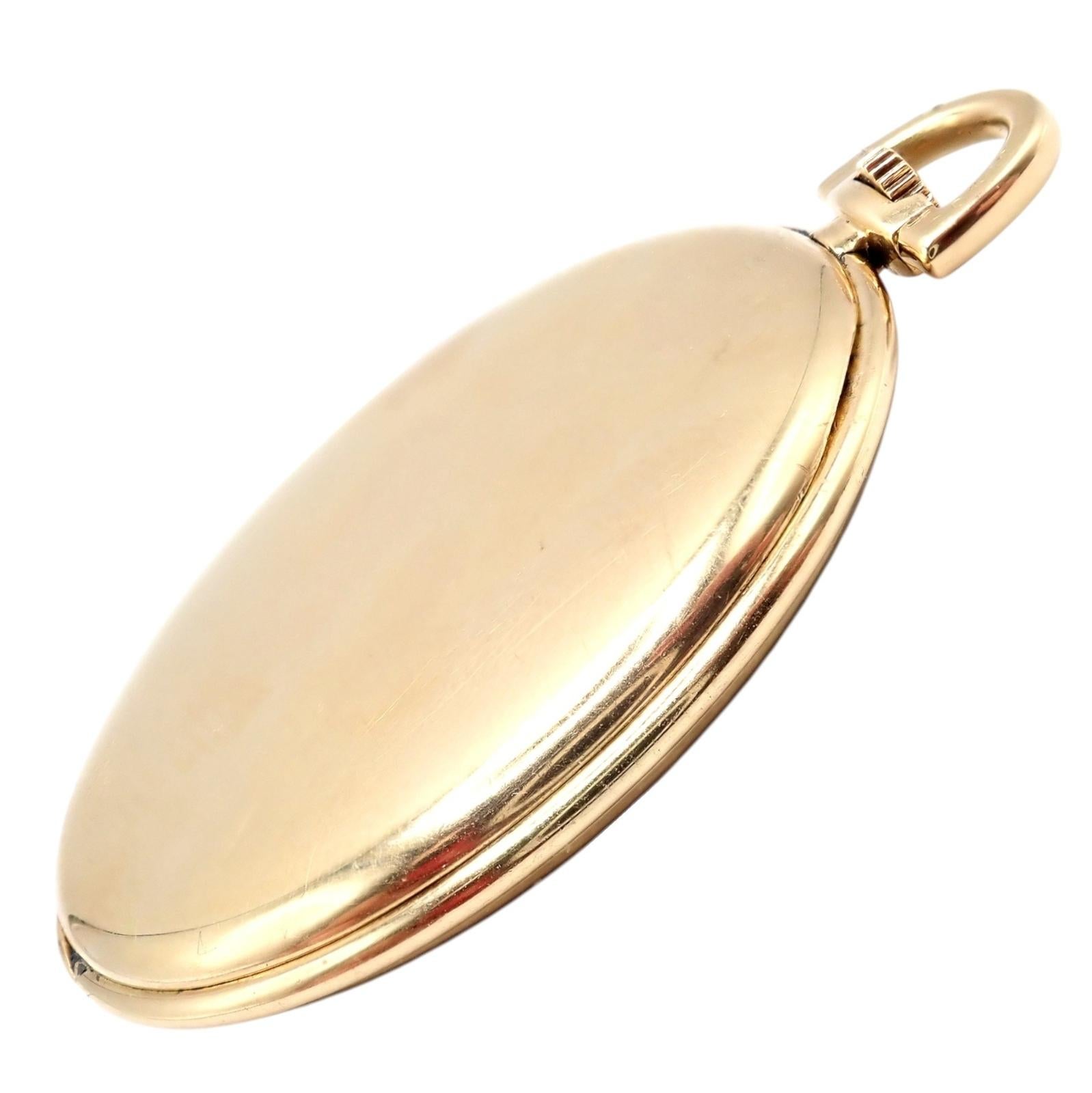 Vintage IWC International Watch Co Cartier Thin Yellow Gold Pocket Watch For Sale 8