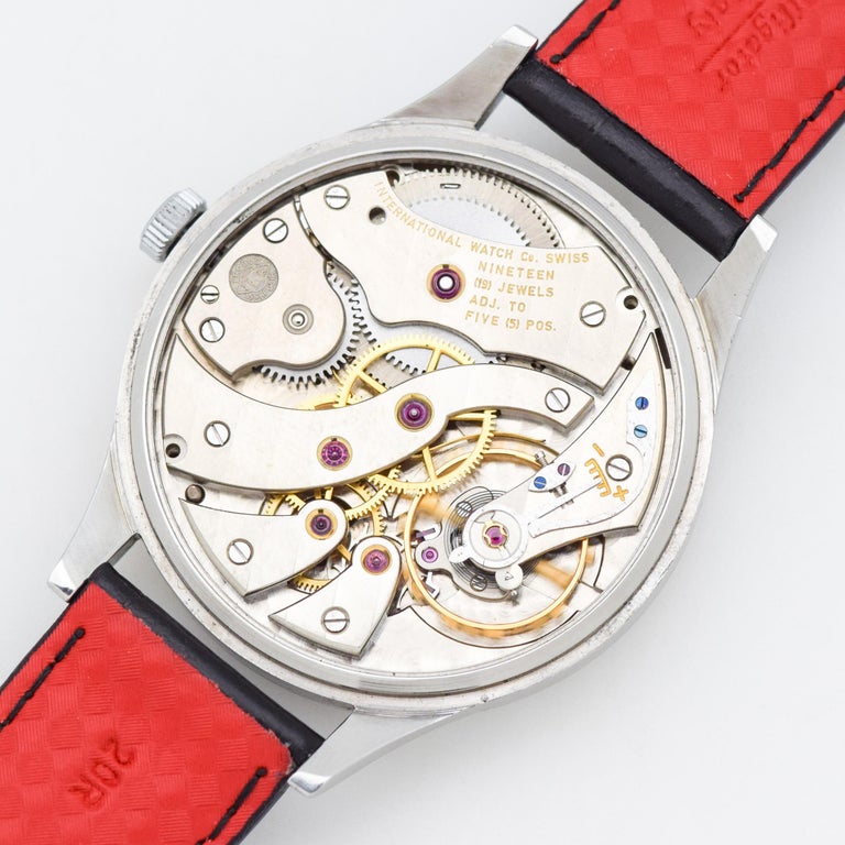 Vintage IWC Pocket Watch Conversion to Wrist Watch, 1950s For Sale at