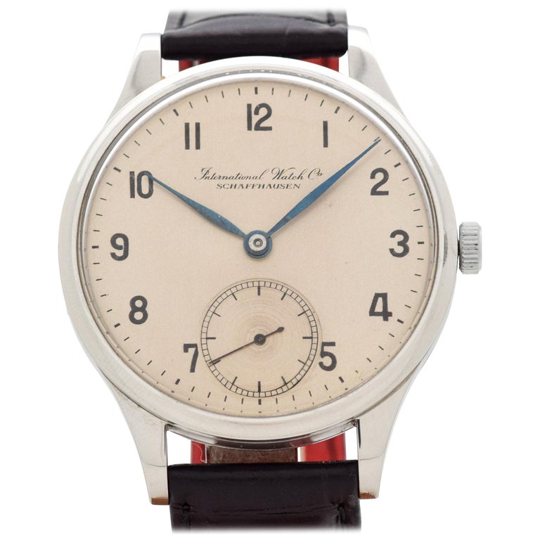 Vintage IWC Pocket Watch Conversion to Wrist Watch, 1950s For Sale at