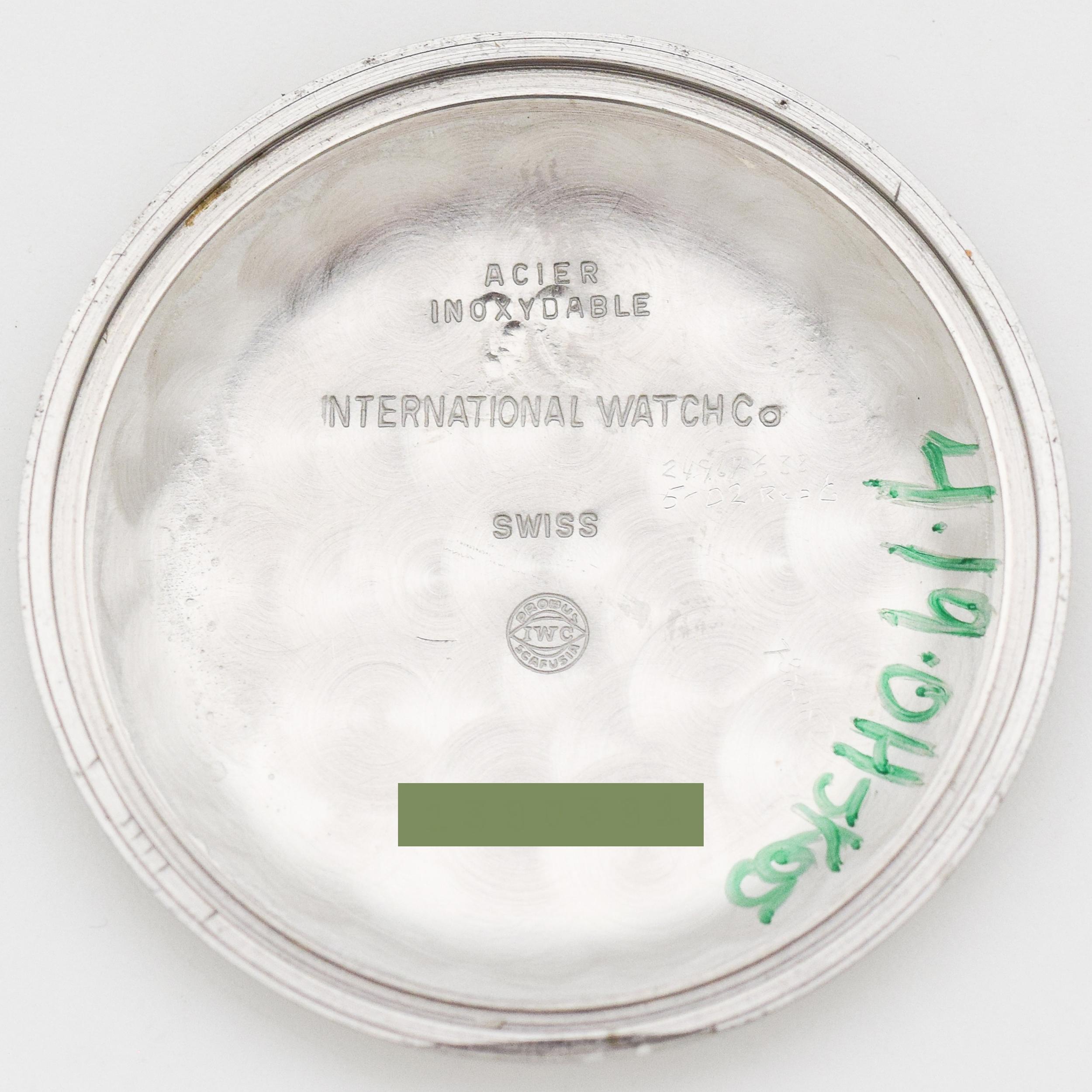 Vintage IWC Stainless Steel Watch, 1957 For Sale 5