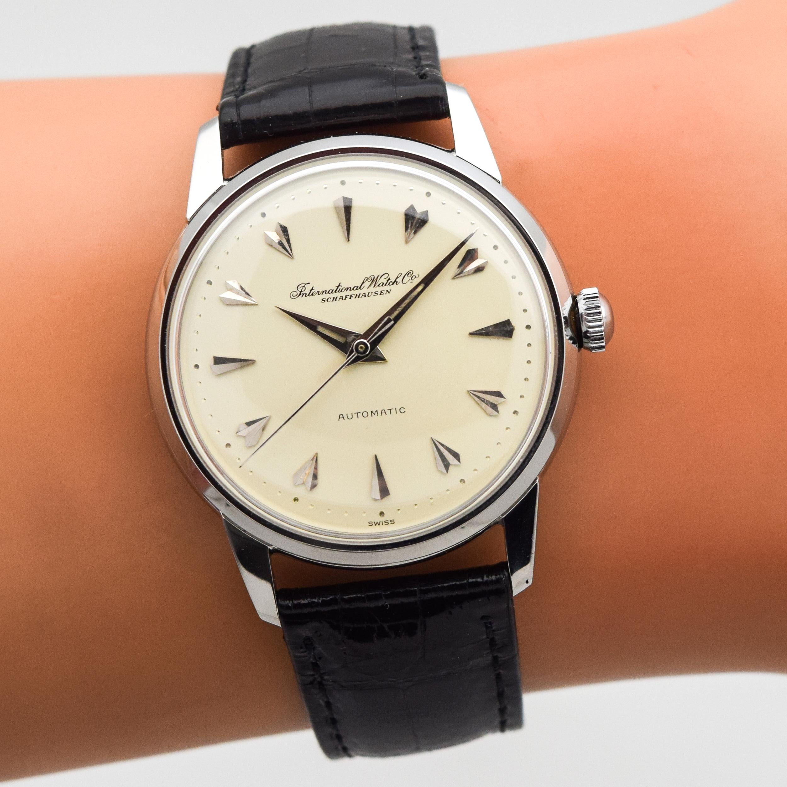Vintage IWC Stainless Steel Watch, 1957 For Sale 3
