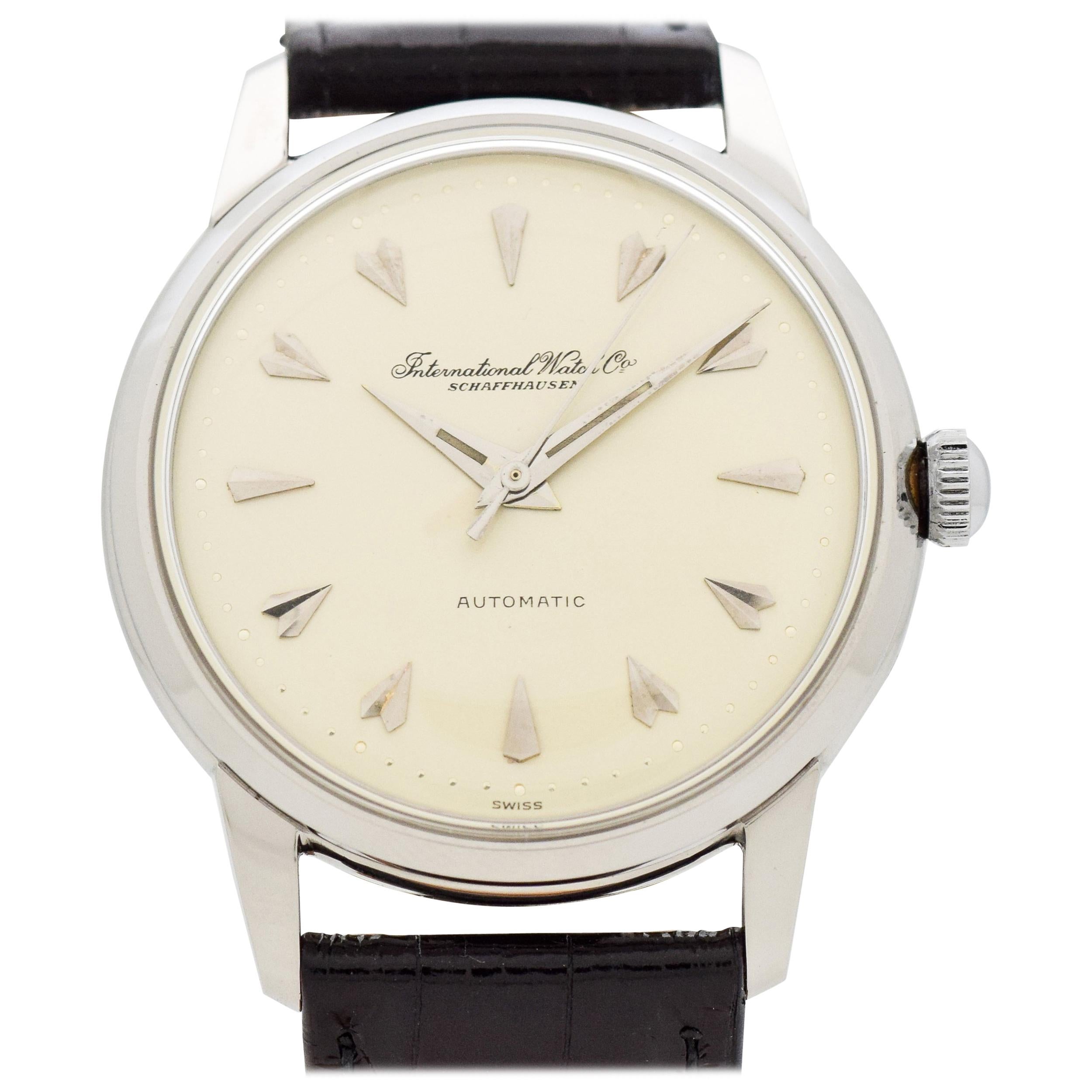 Vintage IWC Stainless Steel Watch, 1957 For Sale