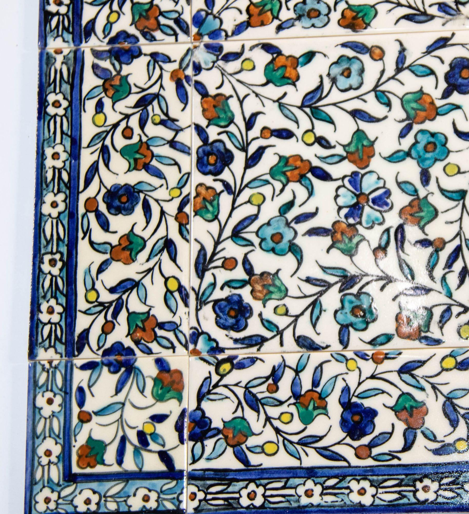 Vintage Iznik Islamic Porcelain Tiles Hand painted Set of 35 Tiles 5