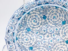 Vintage Iznik Plate in Turquoise, Blue, Cream, Early 20th C. Turkey