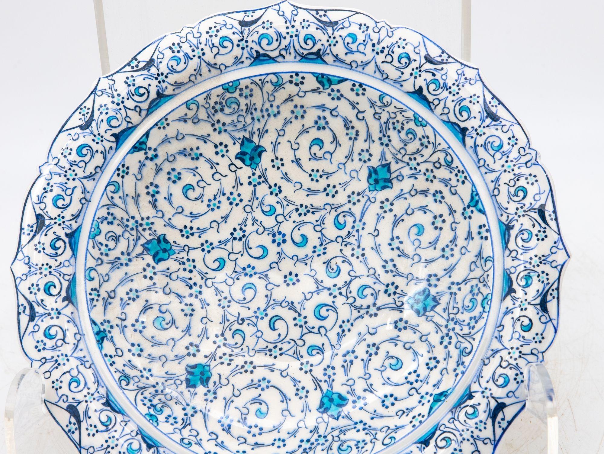 Vintage Iznik Plate in Turquoise, Blue, Cream, Early 20th C. Turkey For Sale 3