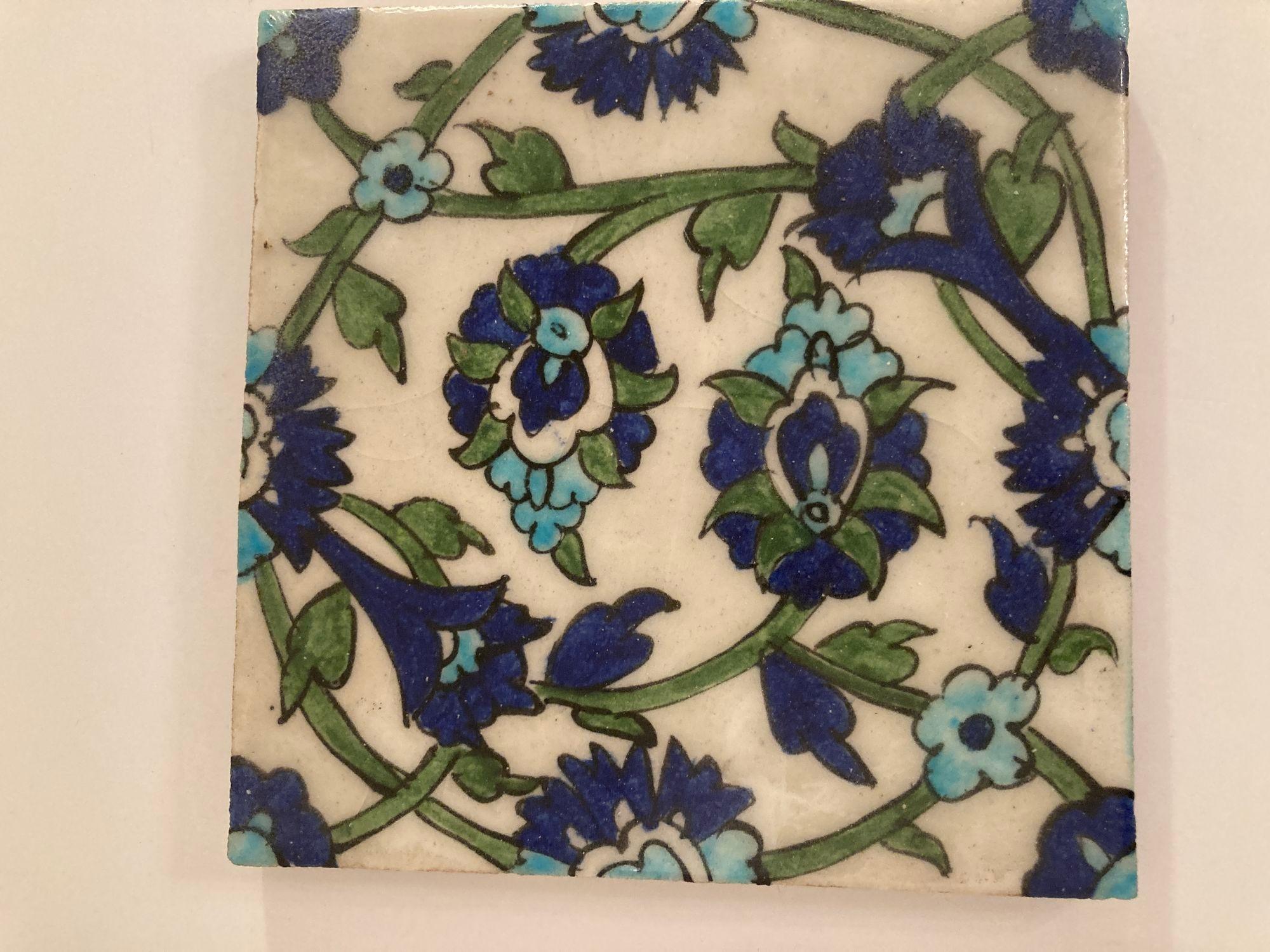 Handcrafted vintage Iznik Ceramic Tile after the Topkapi palace.
Decorative handmade Iznik ceramic tile with floral ornament after the tiles Topkapi palace in Istanbul city, Turkey.
Handcrafted and Handmade after the original Iznik Arabesque Tiles