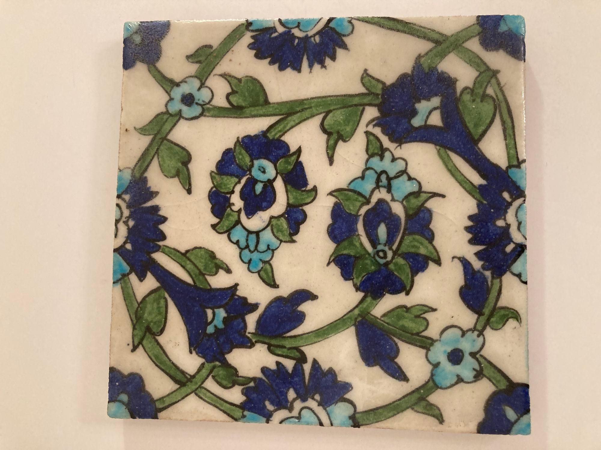 Islamic Vintage Iznik Topkapi Ceramic Tile Handcrafted in Turkey