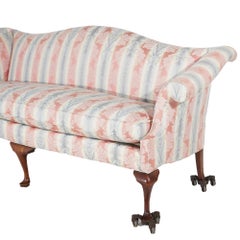 Vintage J. M. Walton Queen Anne Camel Back Upholstered Sofa 20thC