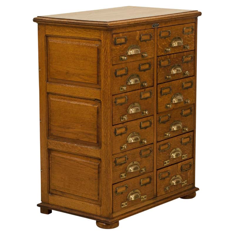 Oak Library Card Catalog File at 1stDibs library card