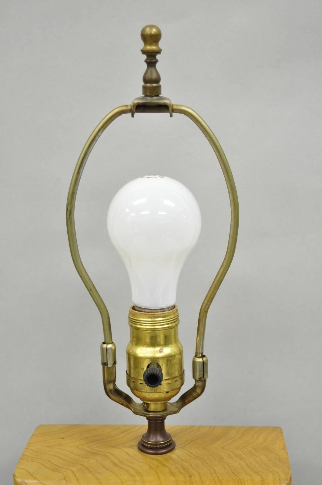 20th Century Vintage J. Warner Prins Tile Mid Century Modern Cerused Wood Small Table Lamp For Sale