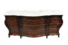 Vintage J. Zonan French Regency Mahogany Marble Top 12 Drawer Triple Dresser