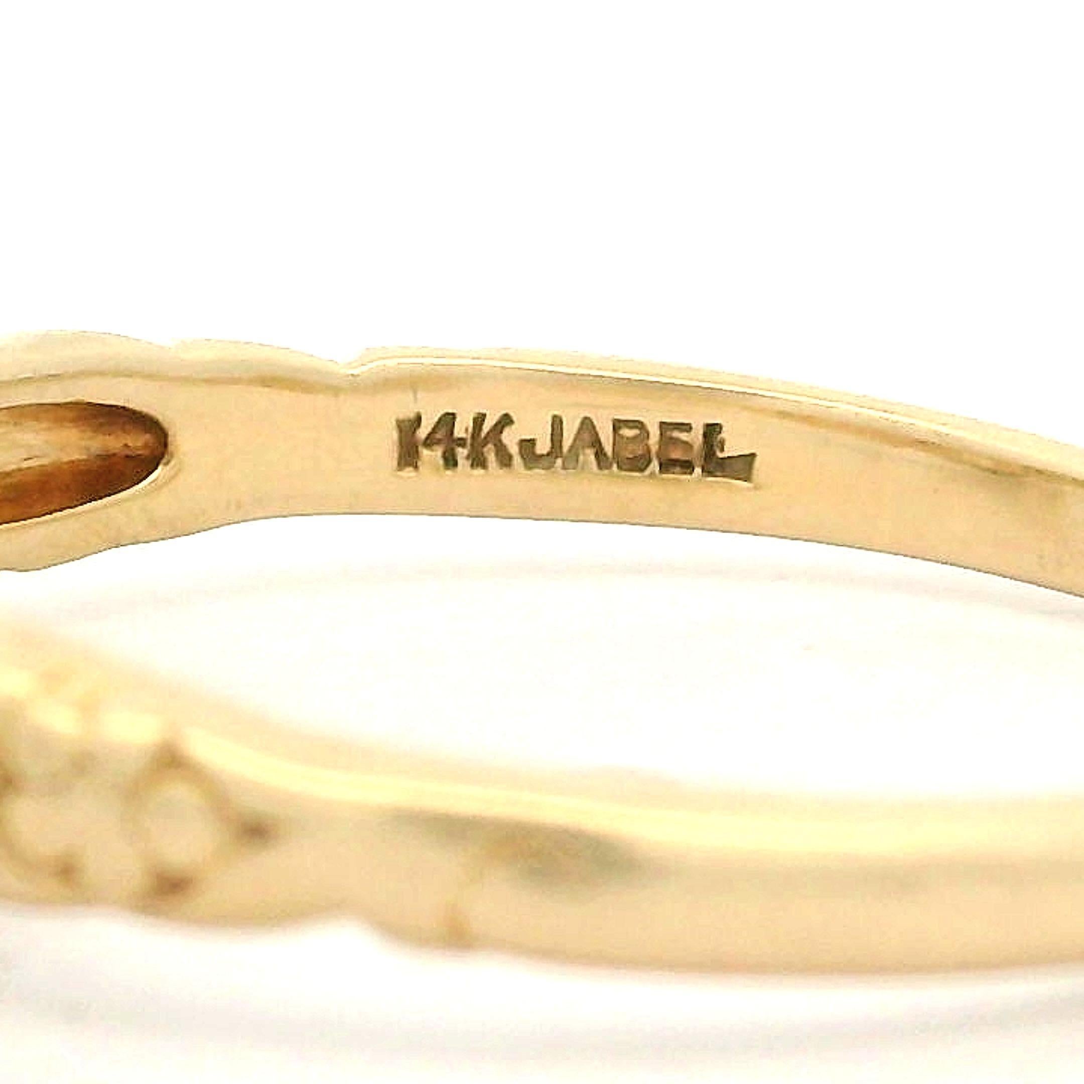 Vintage By Jabel 14k Gold .50ct Old European Diamond Solitaire Floral Ring en vente 12
