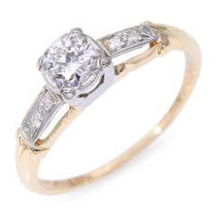 Vintage Jabel 14k Yellow Gold and Platinum .27ctw Diamond Engagement Ring
