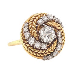Vintage Jabel Diamond Gold Cocktail Ring