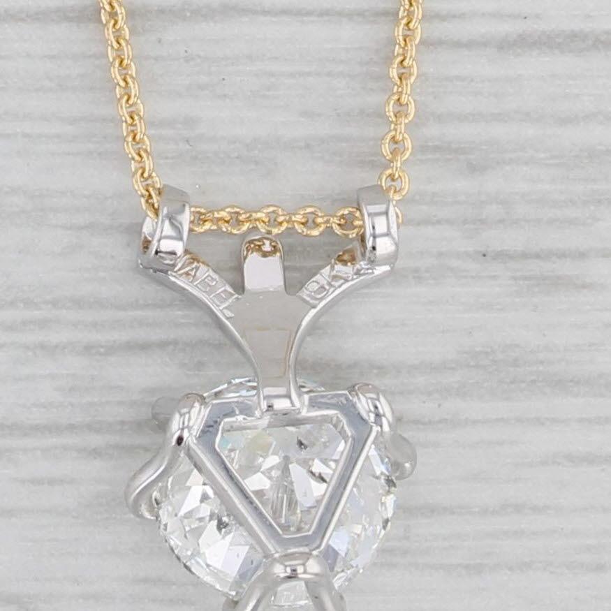 Collar Colgante Vintage Jabel GIA 1.37ct Diamante Solitario Redondo Oro 18k 17.7