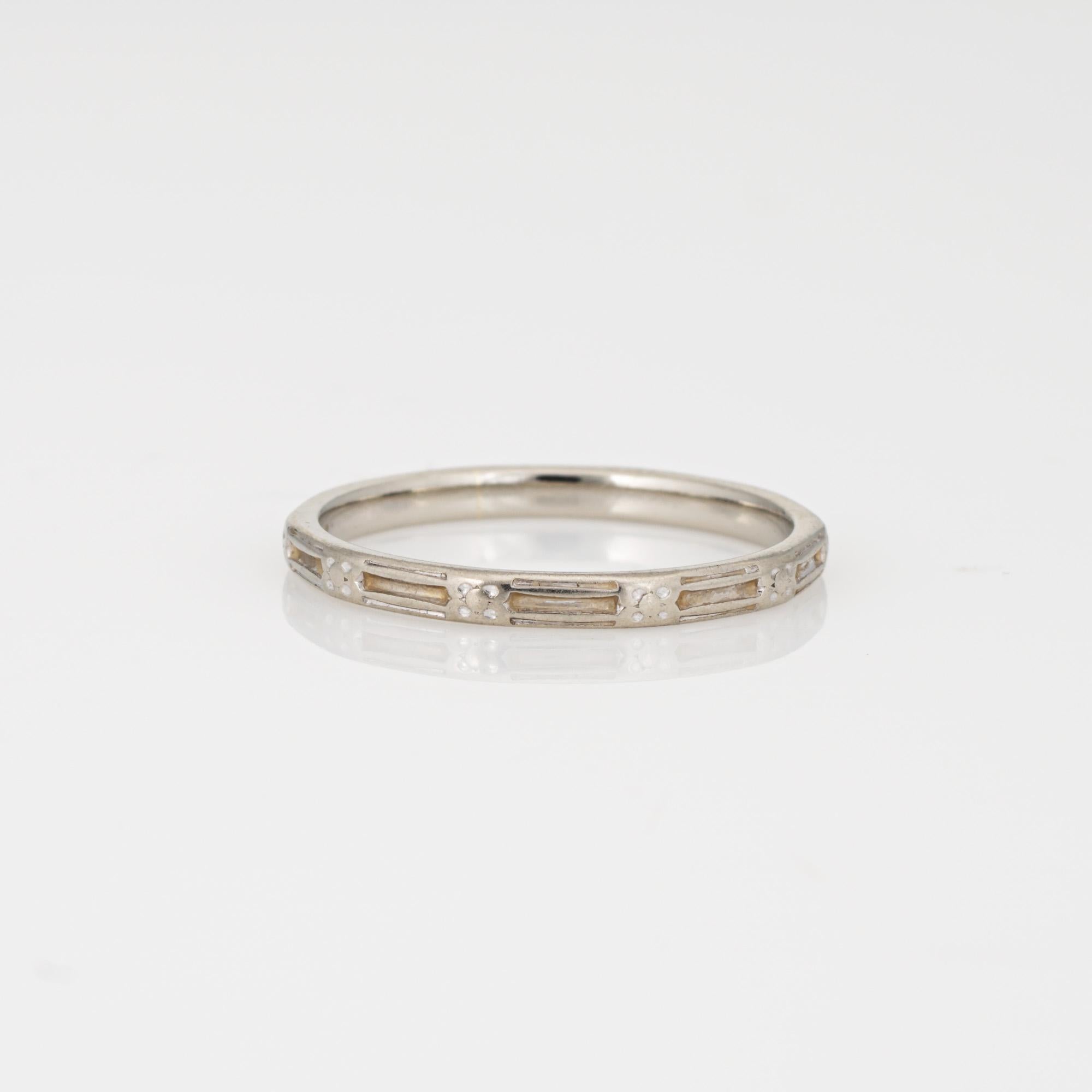 Jabel-Hochzeitsring Gr. 6 aus 18k Weißgold mit feinem Schmuck (Art déco)