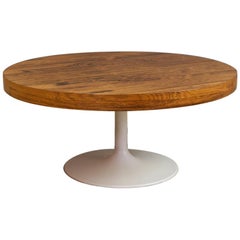 Vintage Jacaranda Round Coffee Table with Metal Tulip Foot in Saarinen Style Vintage Jacaranda Round Coffee Table with Metal Tulip Foot in Saarinen Style