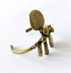 Vintage Jack Boyd San Diego Modernist Bronze Spore Cuff Bracelet