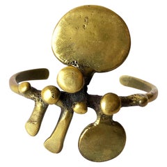 Retro Jack Boyd San Diego Modernist Bronze Spore Cuff Bracelet