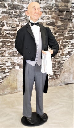 Vintage Jack Dawd Styled Life Sized Old English Butler or Server Sculpture