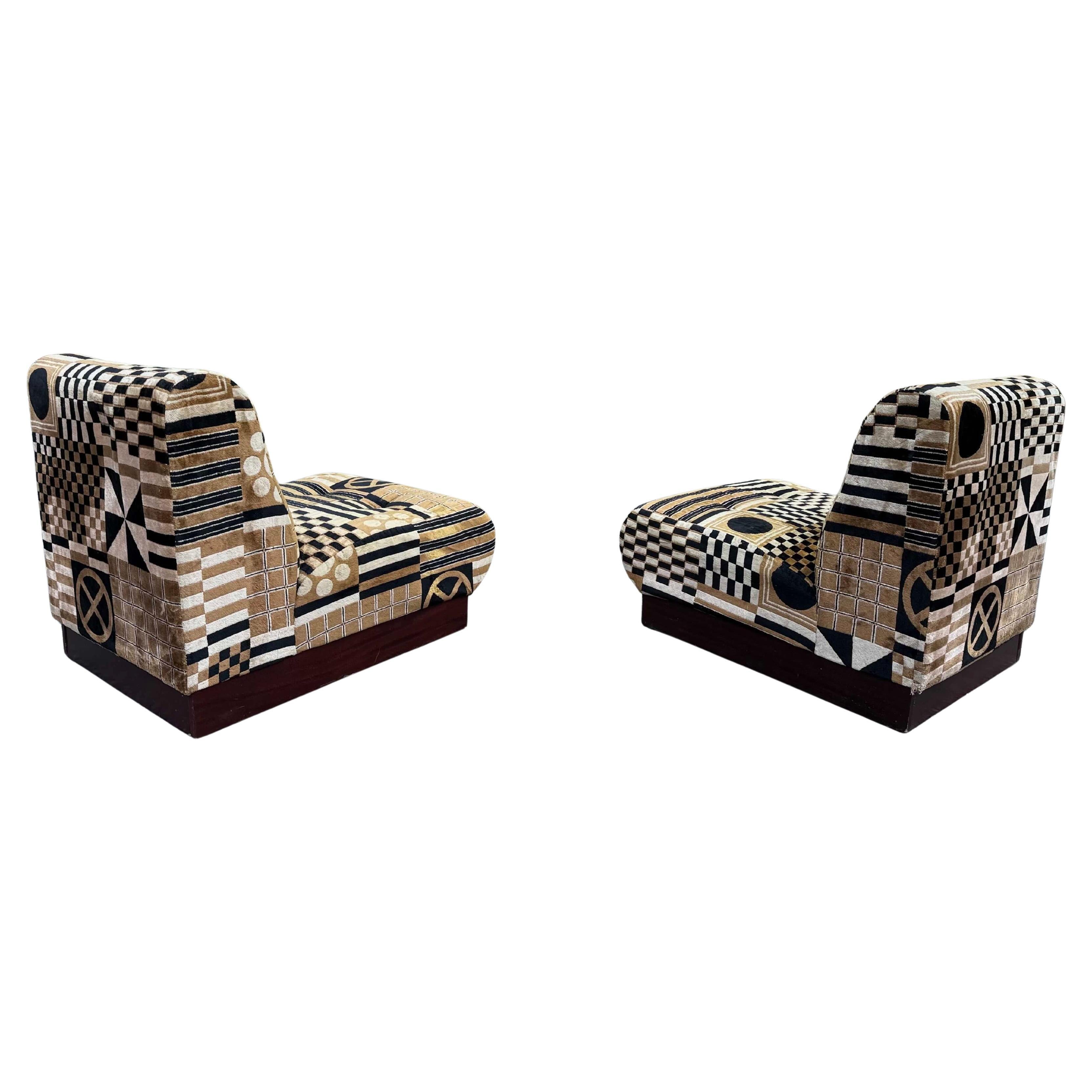 Vintage Jack Lenor Larsen Lounge Chairs - Circa 1960s In Good Condition In Los Angeles, CA