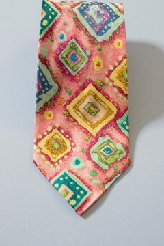 Vintage Jack Rose 100% silk tie with geometric motifs