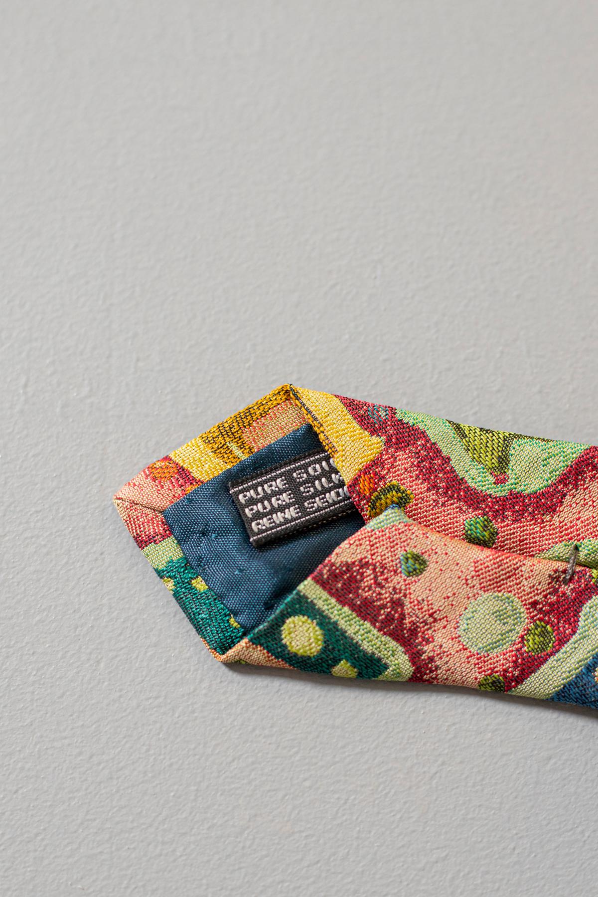 Cravatta vintage Jack Rose in 100% seta con motivi geometrici In condizioni buone in vendita a Milano, IT