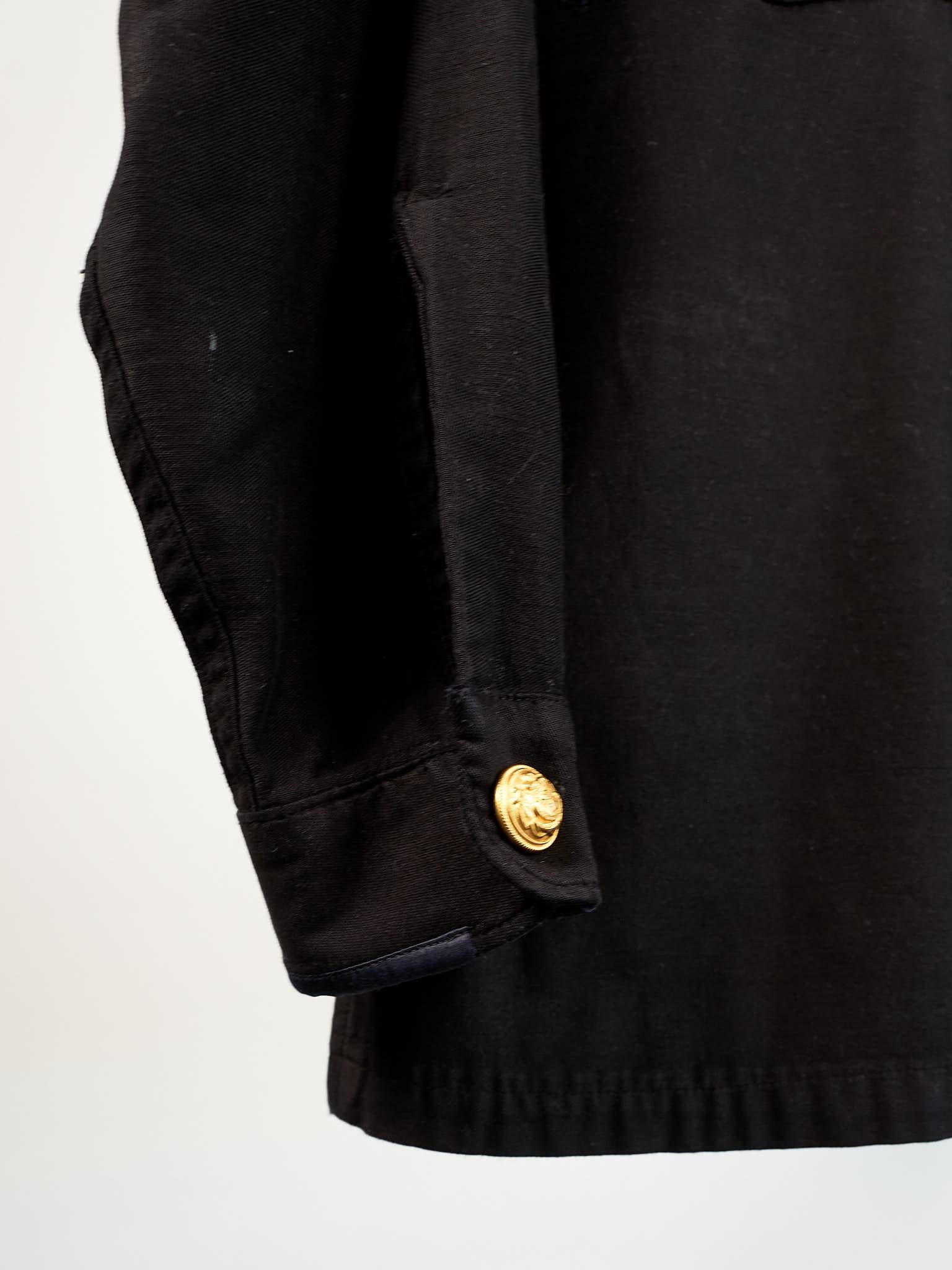 Vintage Jacket in Black Embellished Silver Fringe Braids Gold Buttons Large 3