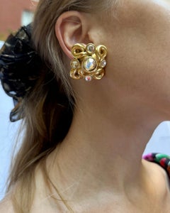 Orecchini a grappolo d'oro vintage Jacky De G