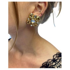 Retro Jacky de G Gold Cluster Earrings